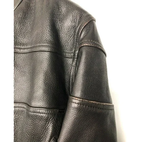 UNIK Ultra Heavy LEATHER Motorcycle Zip Buckle Lined Jacket Womens Size S Black - Picture 7 of 12